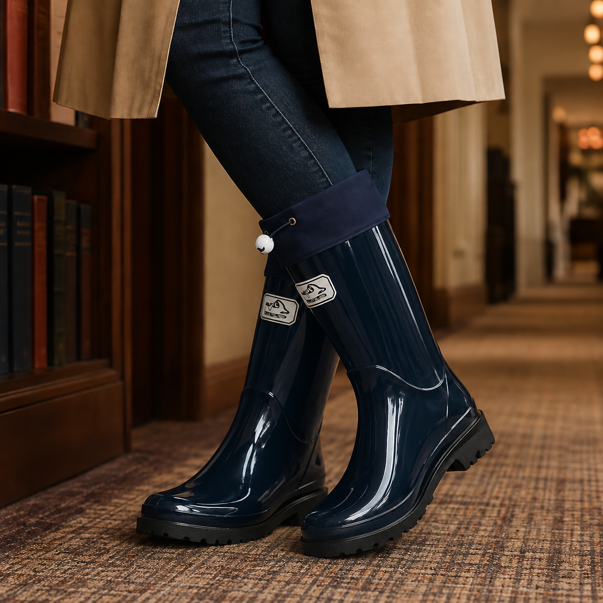 Women's Drawstring Rain Boots UK – weather ready, view 5