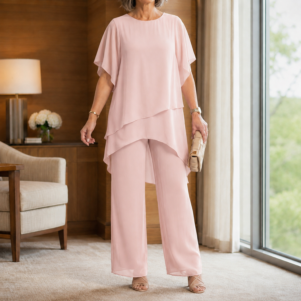 Women's Asymmetric Trouser Set UK – Elegant Co-ord – The Evelisse – image 6