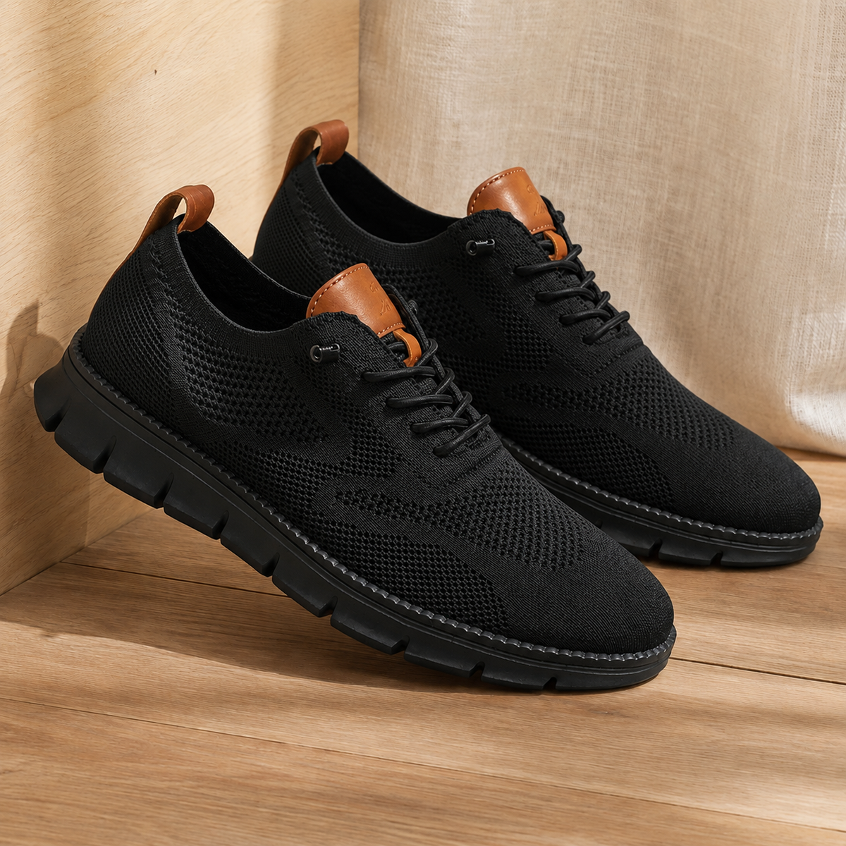 Women's Knit Walking Trainers – elastic lace flex sole, view 9 | The Serilda | Huna