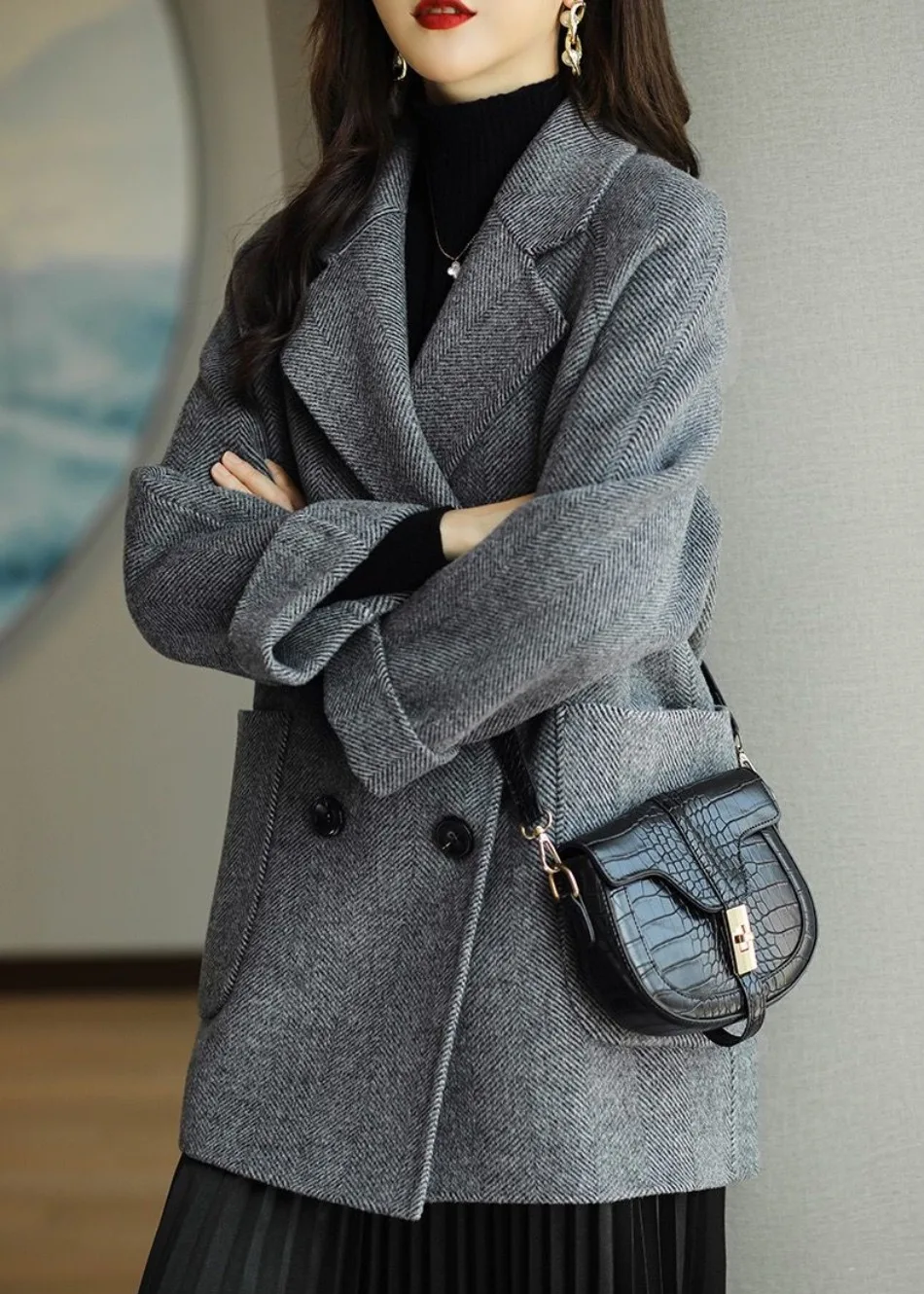Women's Belted Trench Coat UK – editorial double-breasted, view 3