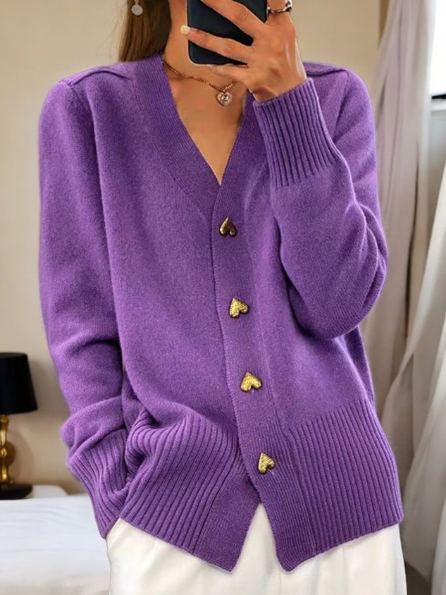 Women's Wool Cardigan UK – warm button front, view 5