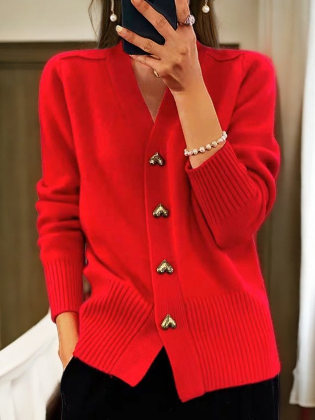 Women's Wool Cardigan UK – warm button front, view 6