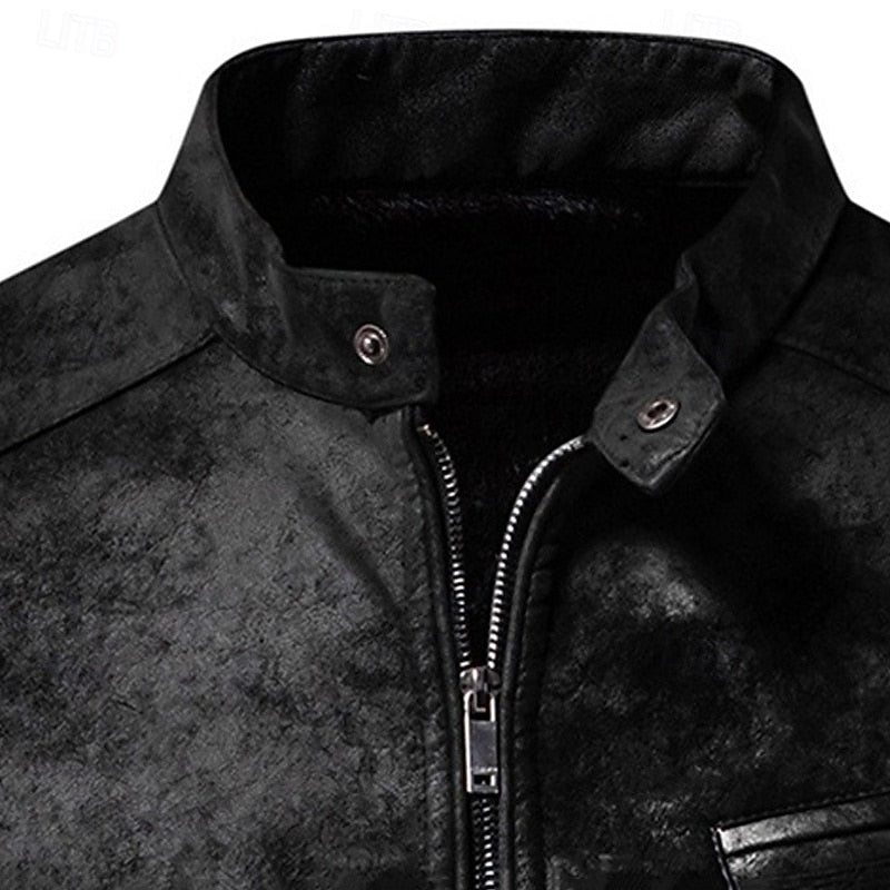 Men's pu leather biker jacket – The Chase by Huna – view 6