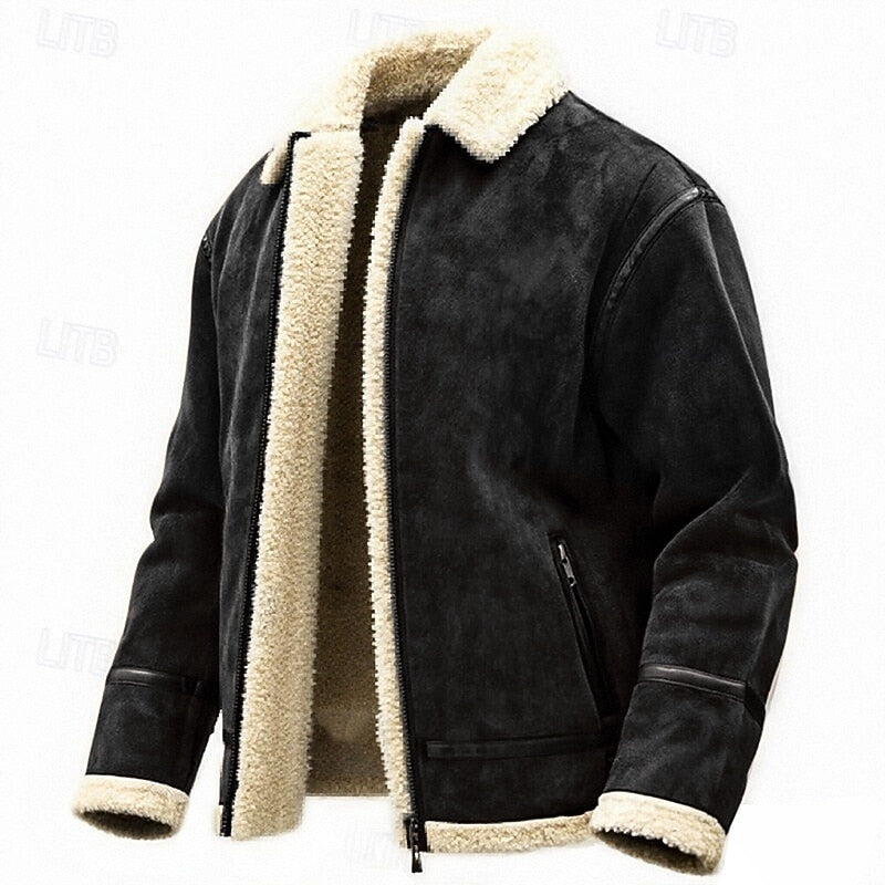 Men's pu leather aviator jacket – The Bennett Ridge by Huna – view 1