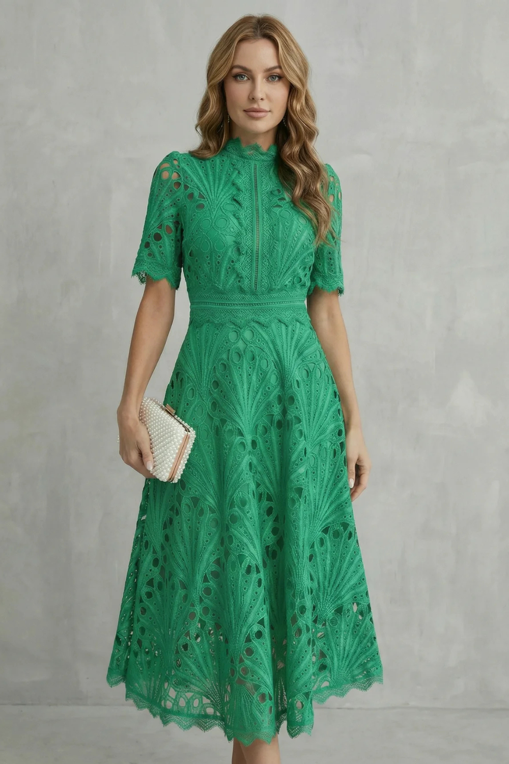 Women's lace midi dress – The Ameliane by Huna – view 11