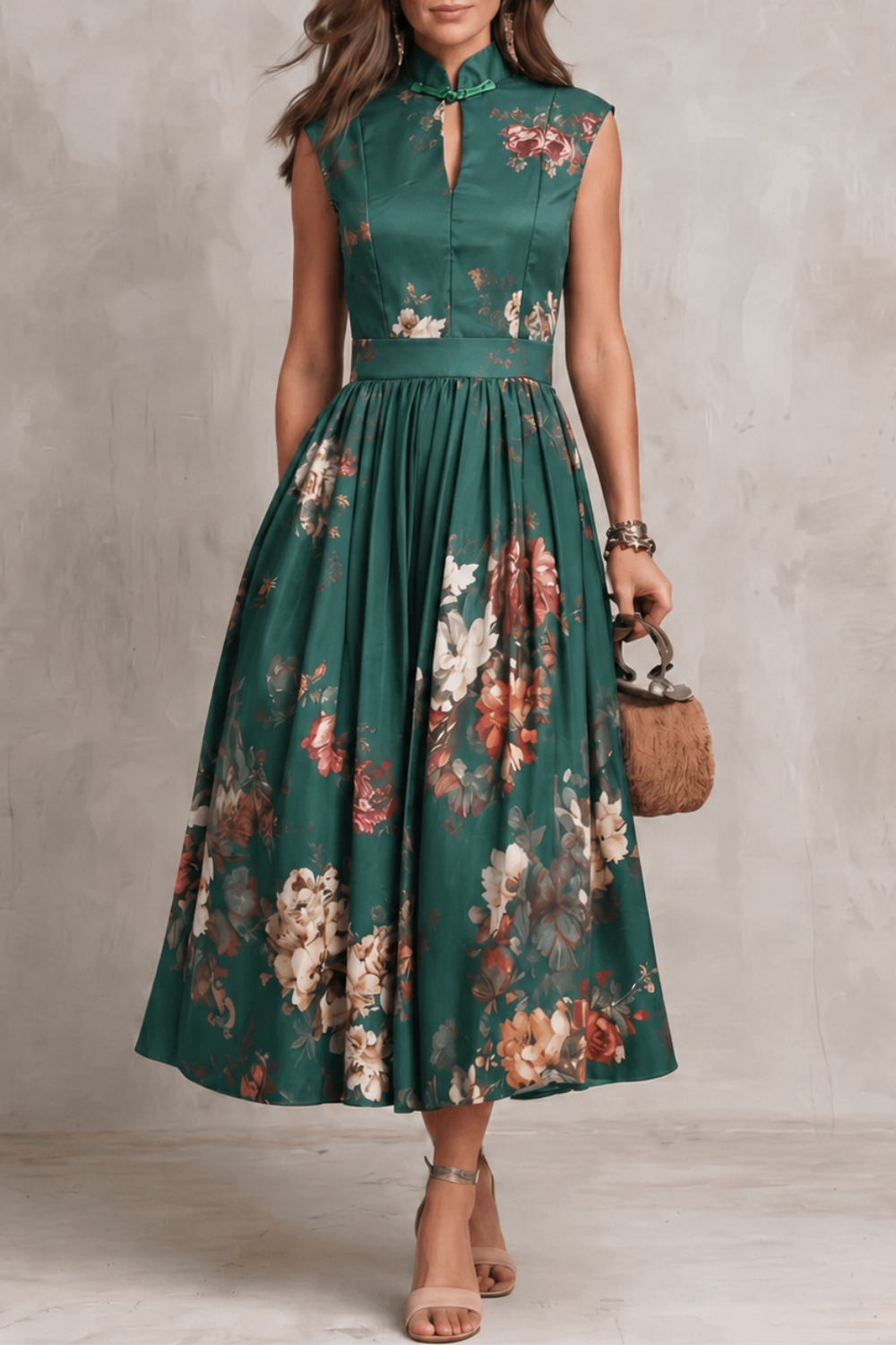 Women's floral midi dress – The Briarose by Huna – view 15