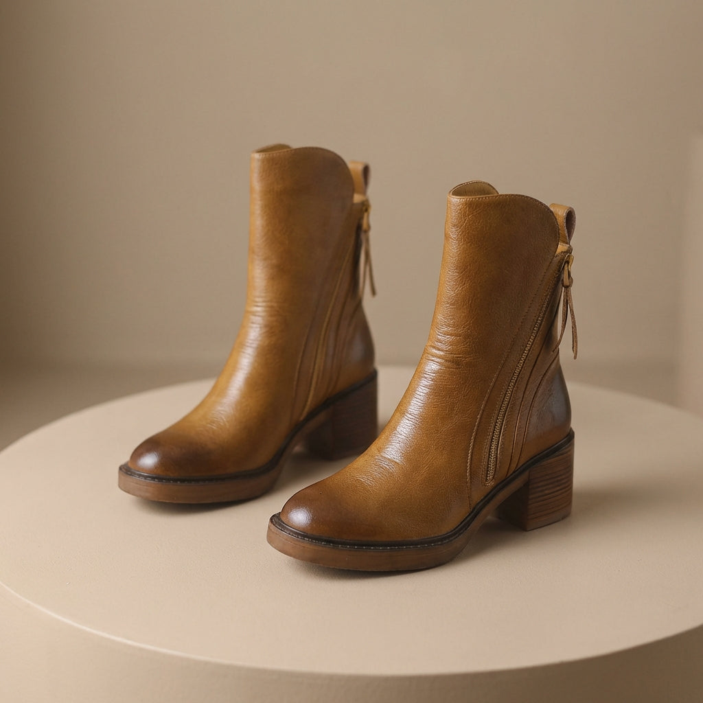 Women's Leather Boots UK – mid calf everyday, view 2
