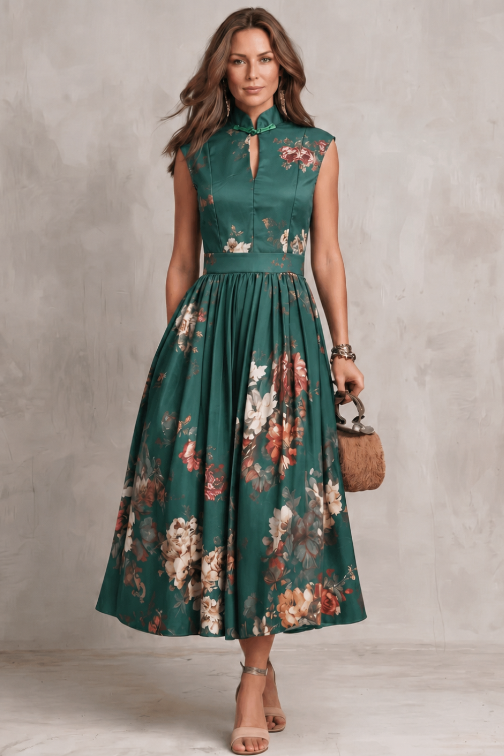 Women's floral midi dress – The Briarose by Huna – view 16