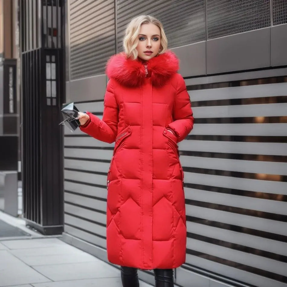 Women's Puffer Coat – The Delphine-Rose by Huna – view 12