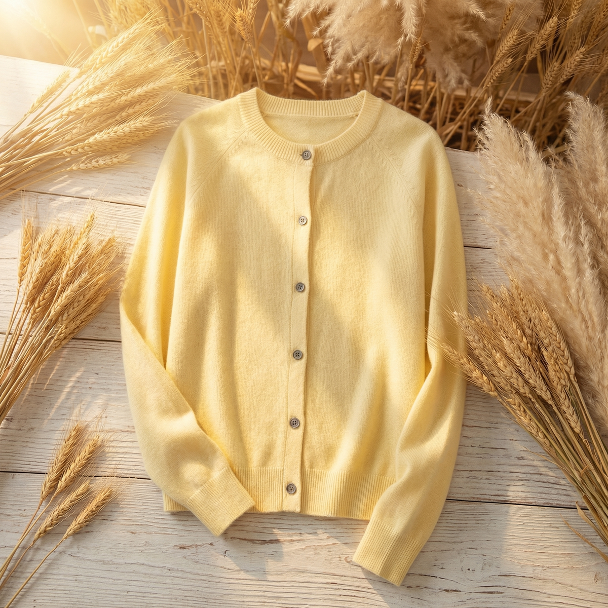 Women's Merino Wool Cardigan UK – classic button front, view 6