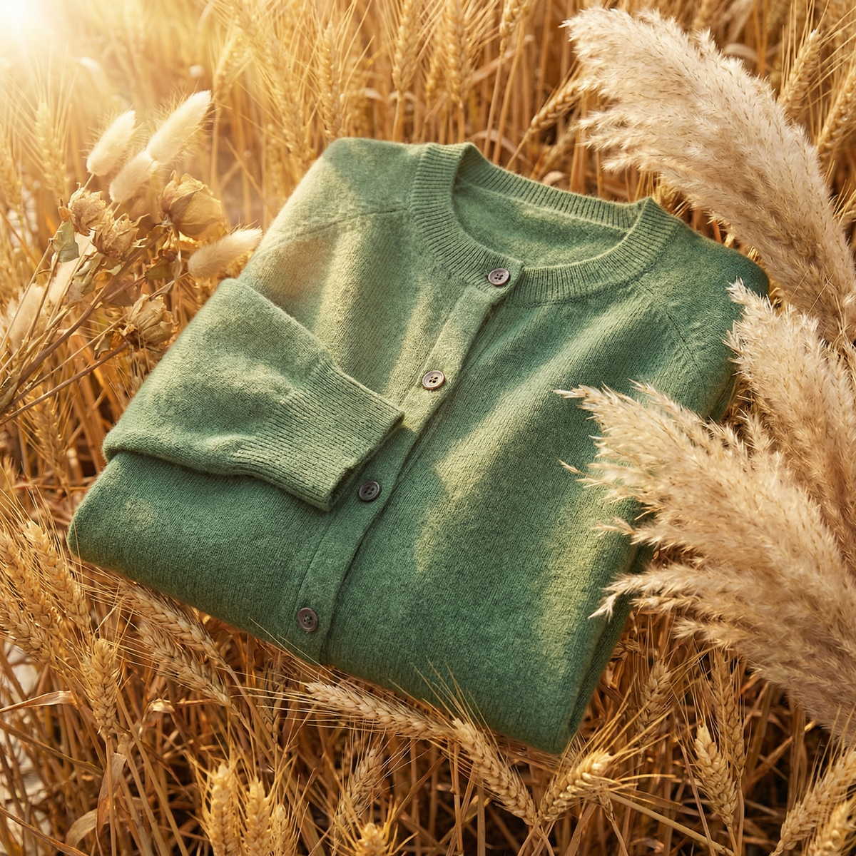Women's Merino Wool Cardigan UK – classic button front, view 4