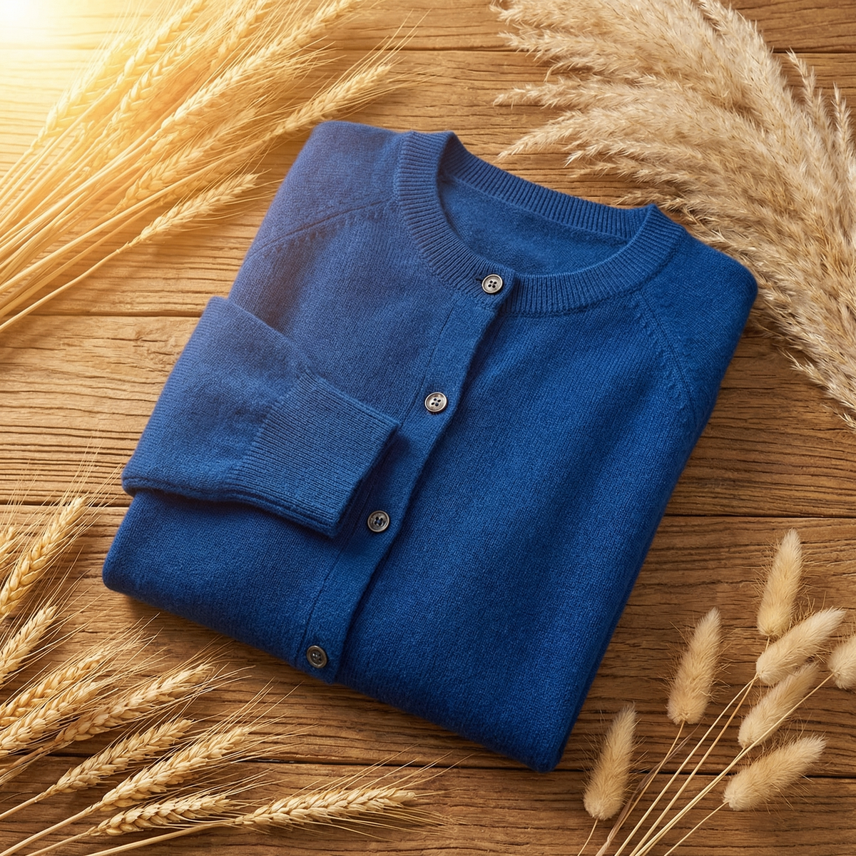 Women's Merino Wool Cardigan UK – classic button front, view 3
