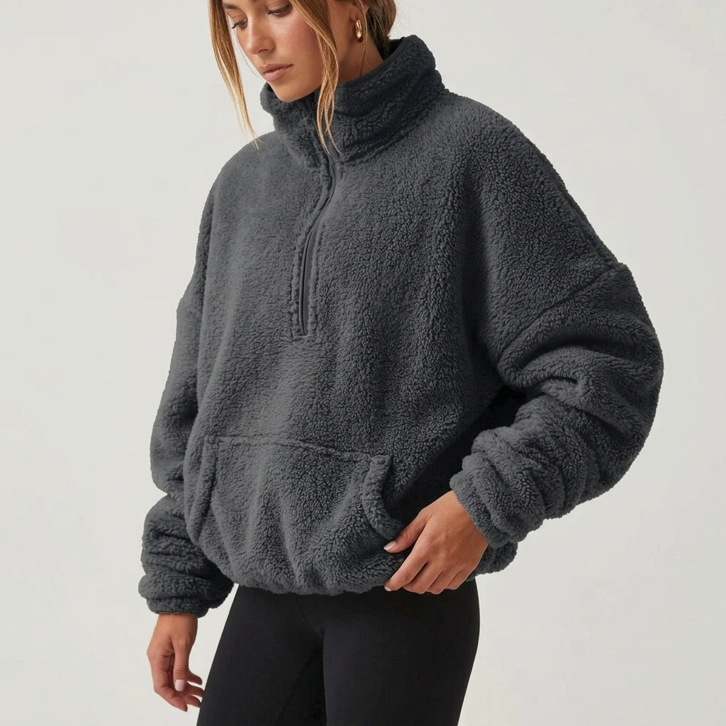 Women's Cashmere Half Zip Jumper UK – Soft Knit – The Valeriane – image 3