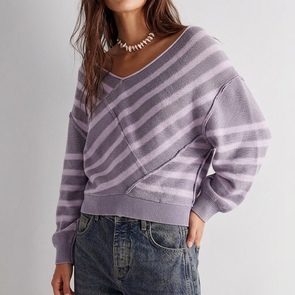 Women's Merino Crossover Jumper – soft wrap detail – product view 2