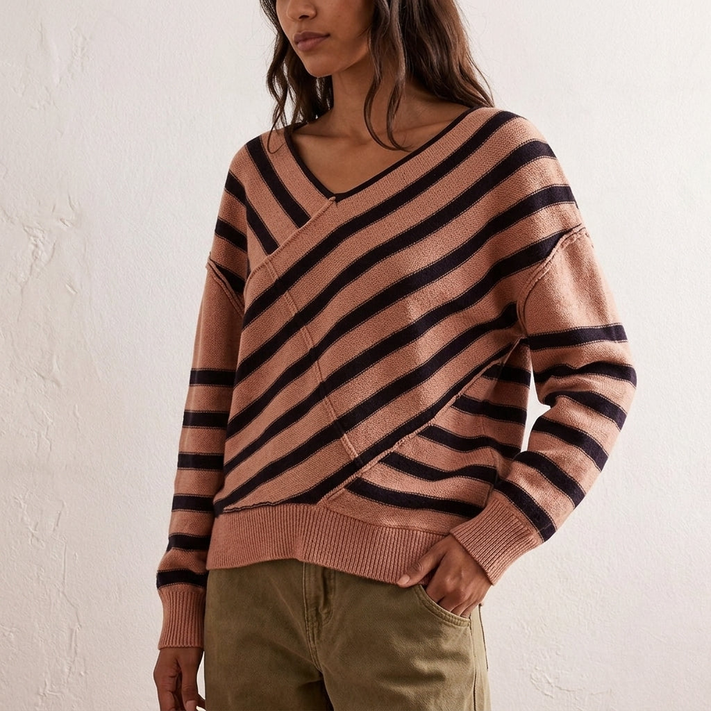Women's Merino Crossover Jumper – soft wrap detail – product view 4