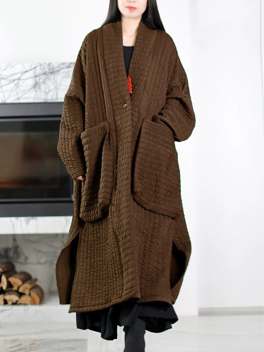 Women's Plus Size Padded Long Coat – hooded winter layer, view 2 | The Oriane | Huna