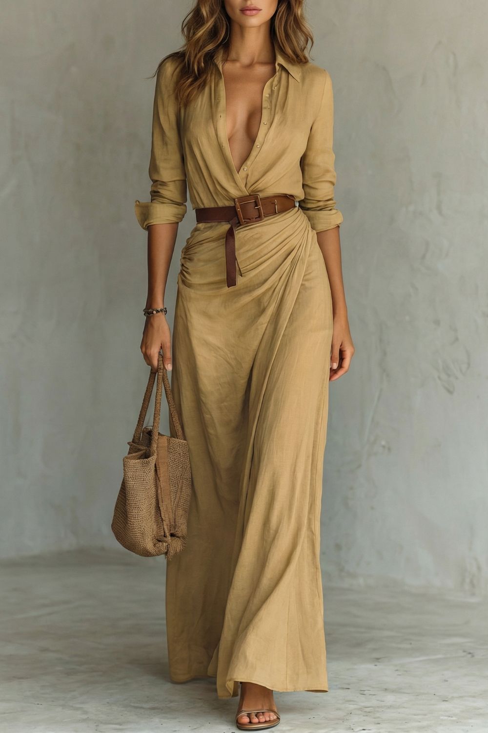 Women's wrap maxi dress – The Dovienne by Huna – view 1