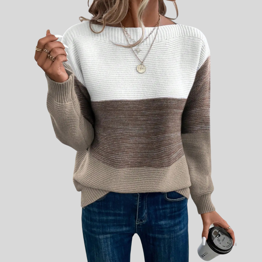 Women's Ombre Knit Jumper – relaxed gradient crew neck – product view 1