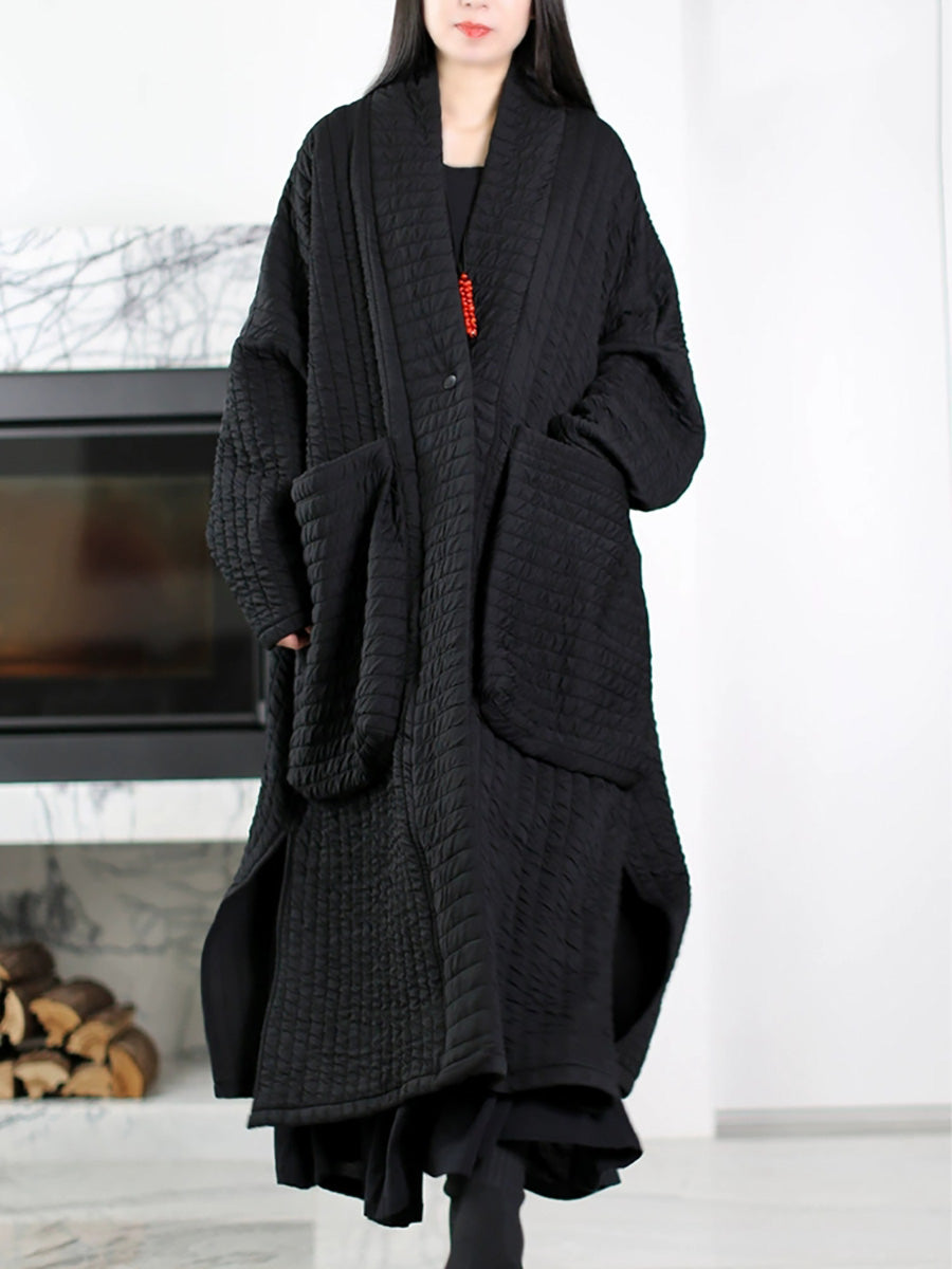 Women's Plus Size Padded Long Coat – hooded winter layer, view 1 | The Oriane | Huna