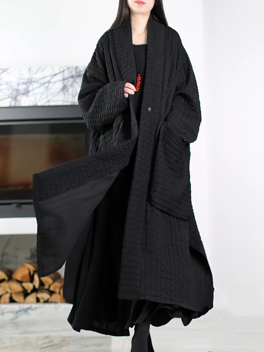 Women's Plus Size Padded Long Coat – hooded winter layer, view 5 | The Oriane | Huna