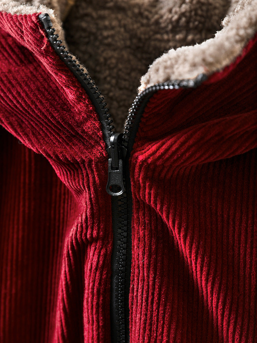 Women's Plus Size Fleece Jacket – hooded winter layer, view 7 | The Melusine | Huna