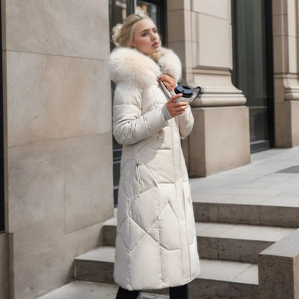 Women's Puffer Coat – The Delphine-Rose by Huna – view 3
