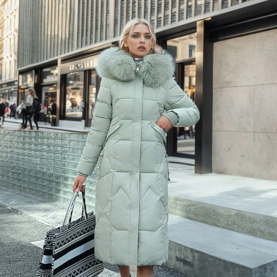 Women's Puffer Coat – The Delphine-Rose by Huna – view 11