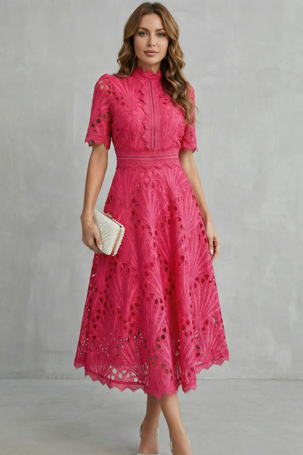 Women's lace midi dress – The Ameliane by Huna – view 2