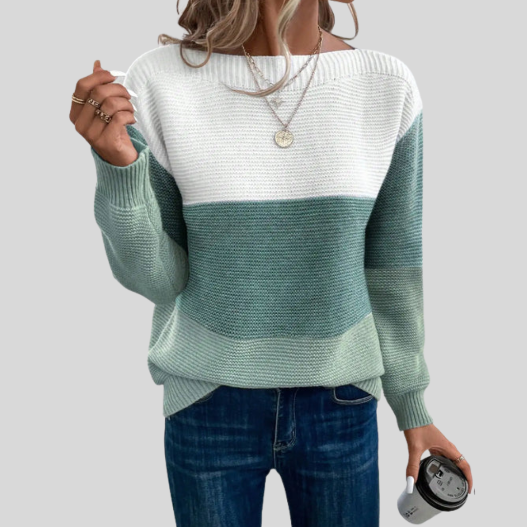 Women's Ombre Knit Jumper – relaxed gradient crew neck – product view 3