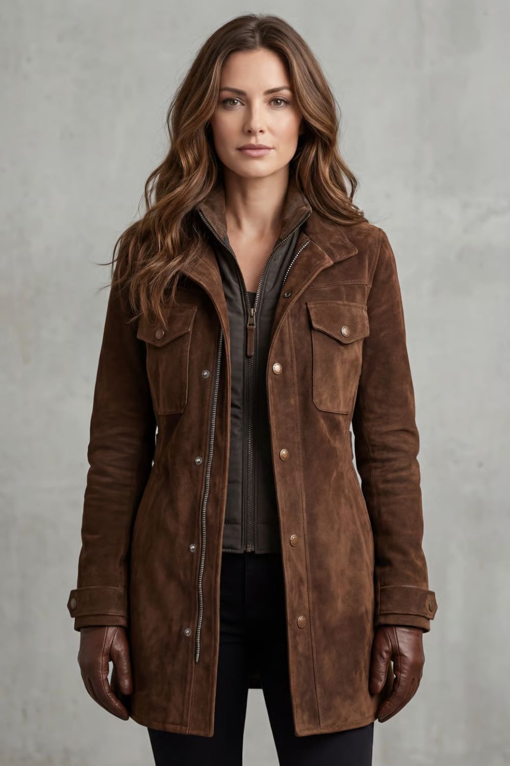 Women's suede coat – The Elarisse by Huna – view 2