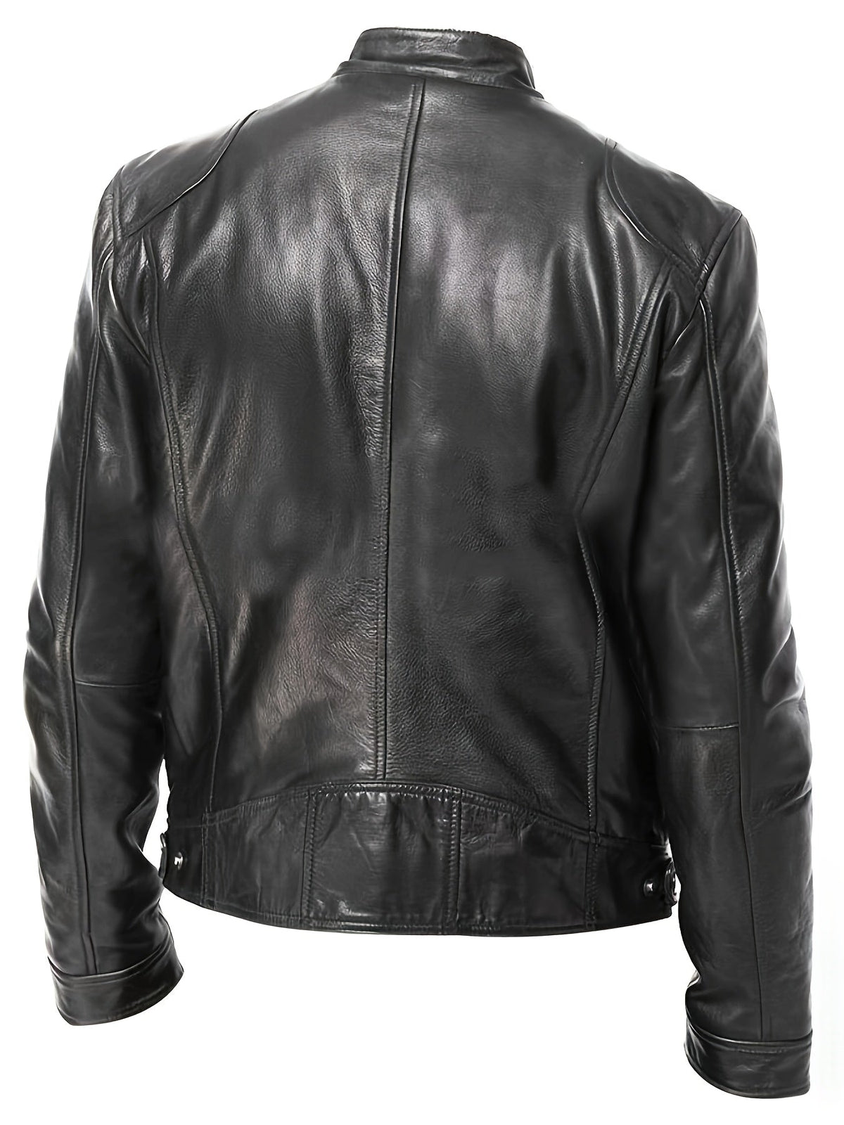 Men's pu leather moto jacket – The Bryson by Huna – view 3