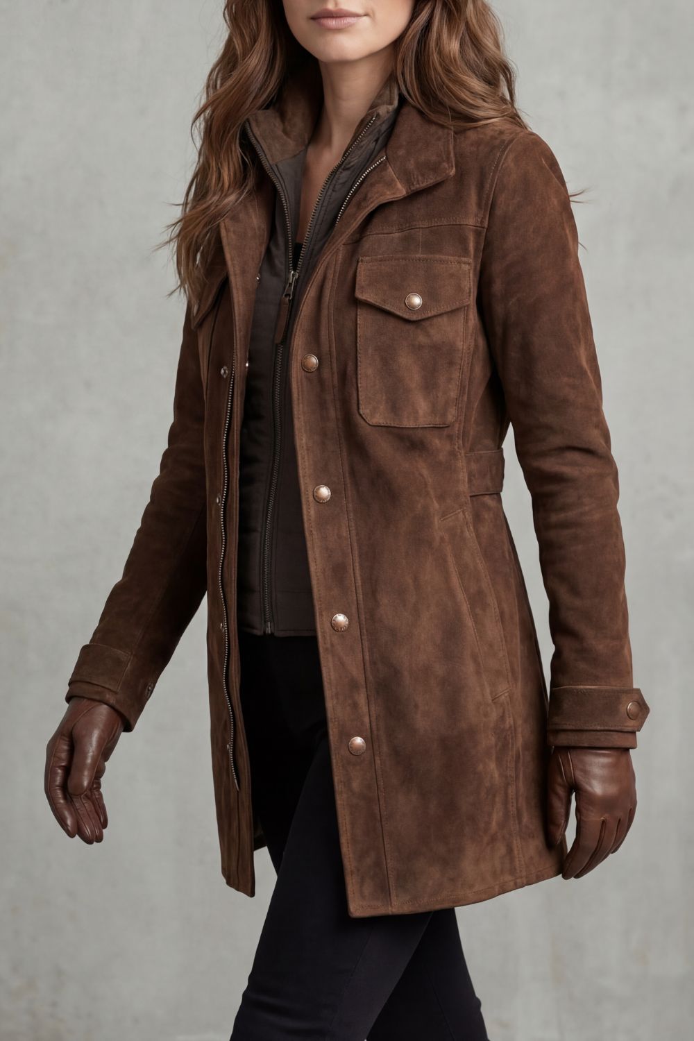 Women's suede coat – The Elarisse by Huna – view 3