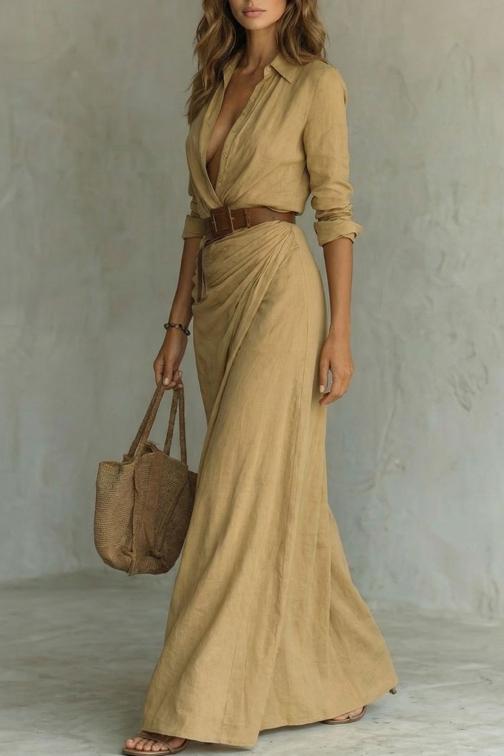 Women's wrap maxi dress – The Dovienne by Huna – view 3