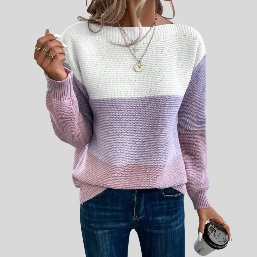 Women's Ombre Knit Jumper – relaxed gradient crew neck – product view 2