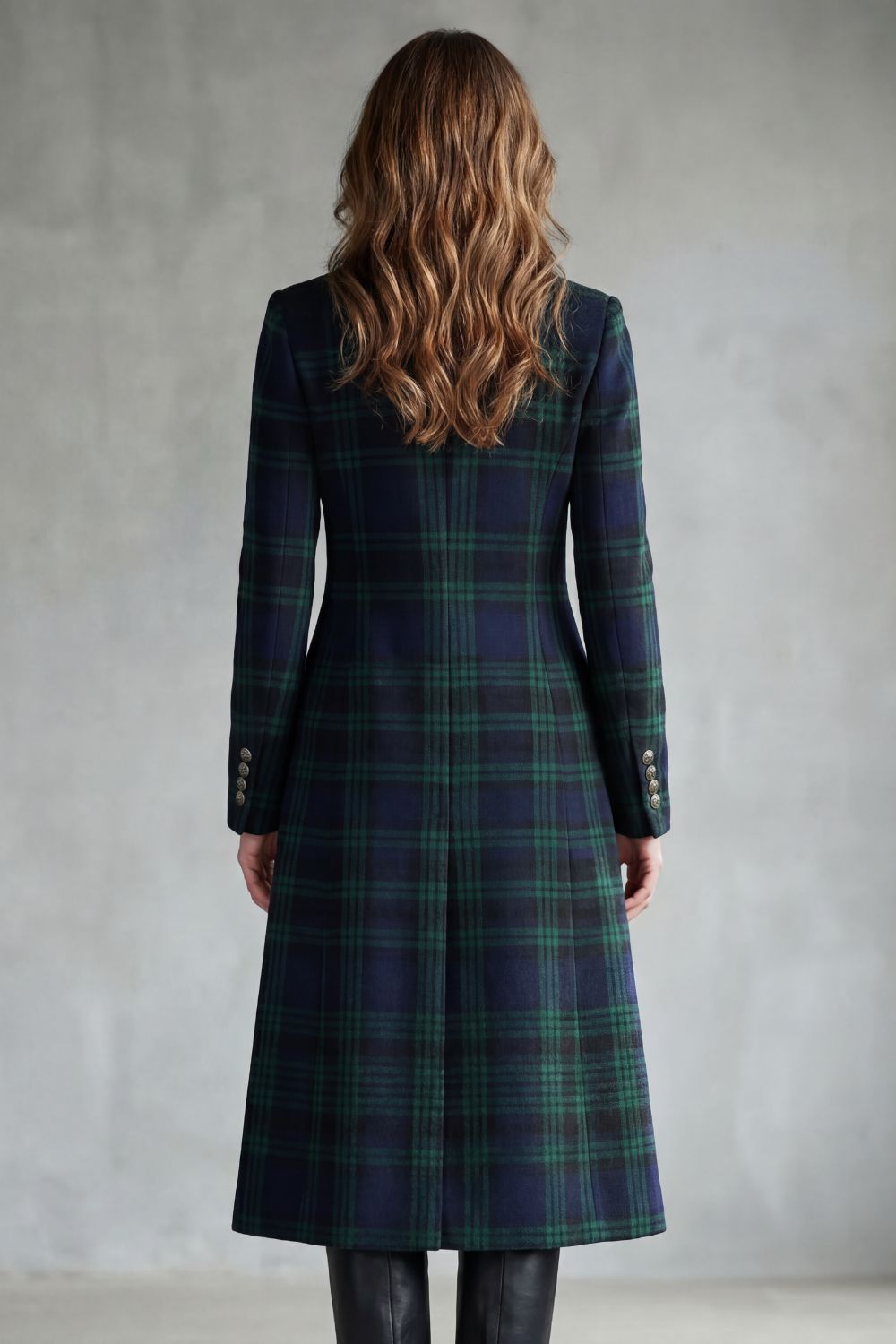 Women's check wool coat – The Damarielle by Huna – view 4