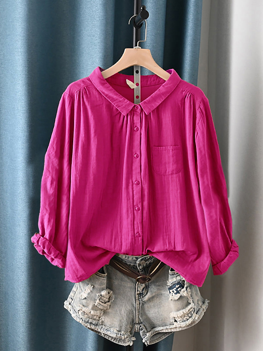 Women's Plus Size Cotton Top – round neck short or long sleeve, view 18 | The Calanthe | Huna