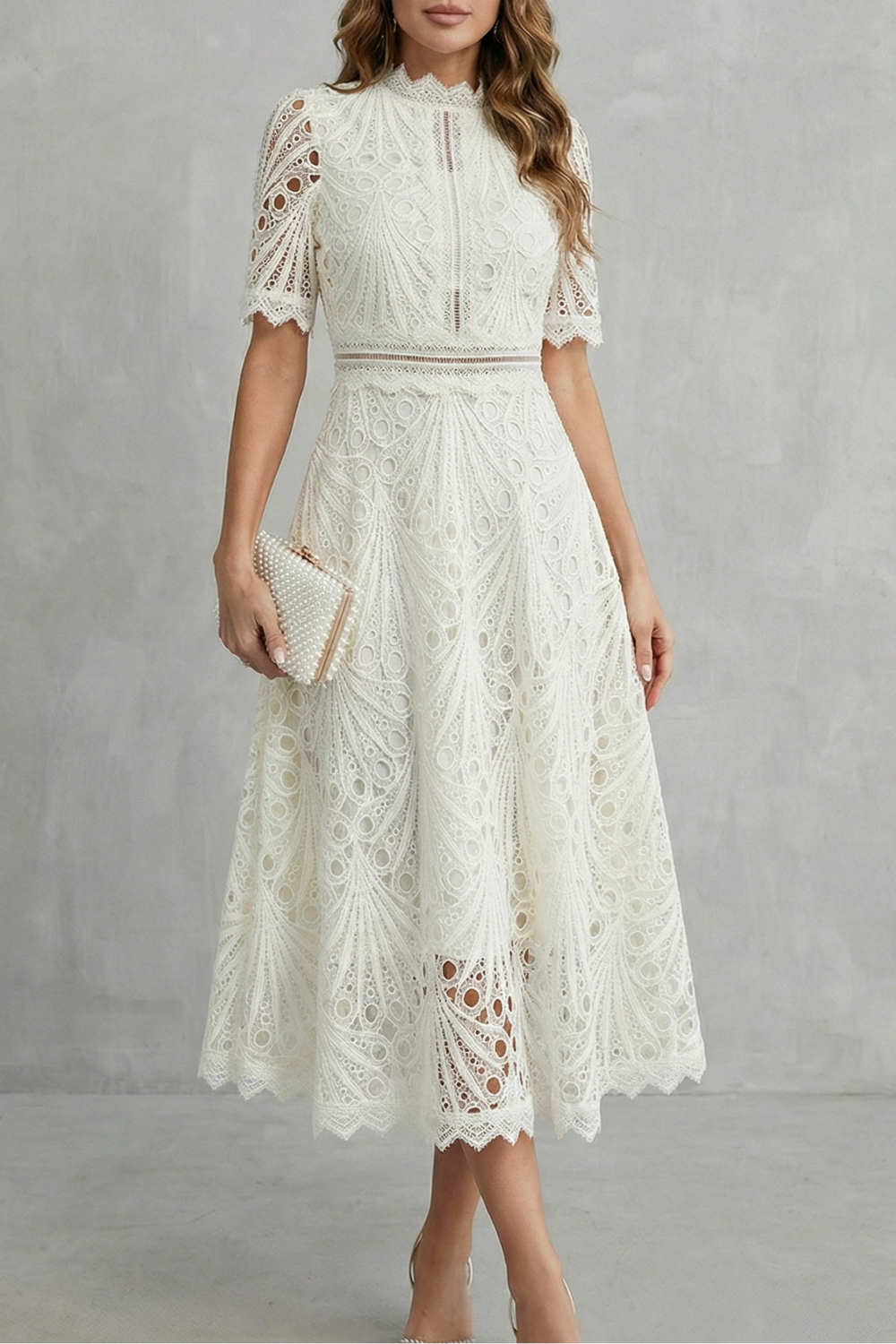 Women's lace midi dress – The Ameliane by Huna – view 5