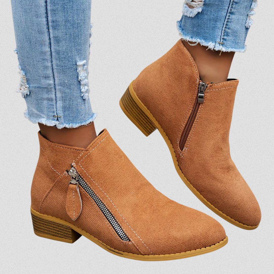 Women's Comfort Zip Ankle Boots – cushioned everyday fit, view 6 | The Araminta | Huna