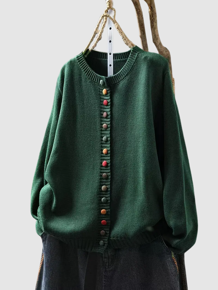 Women's Knitted Cardigan UK – classic button front, view 4