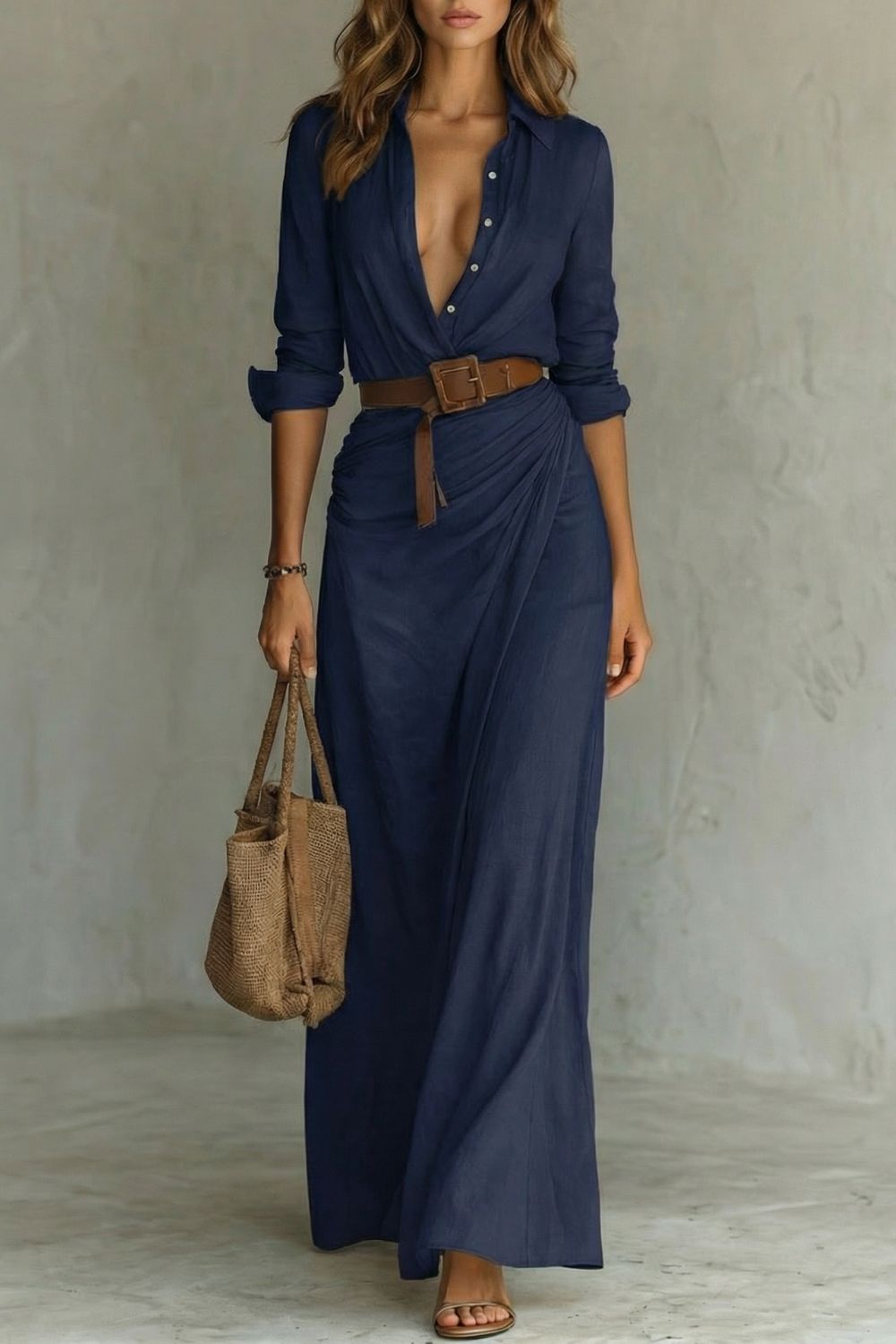 Women's wrap maxi dress – The Dovienne by Huna – view 6