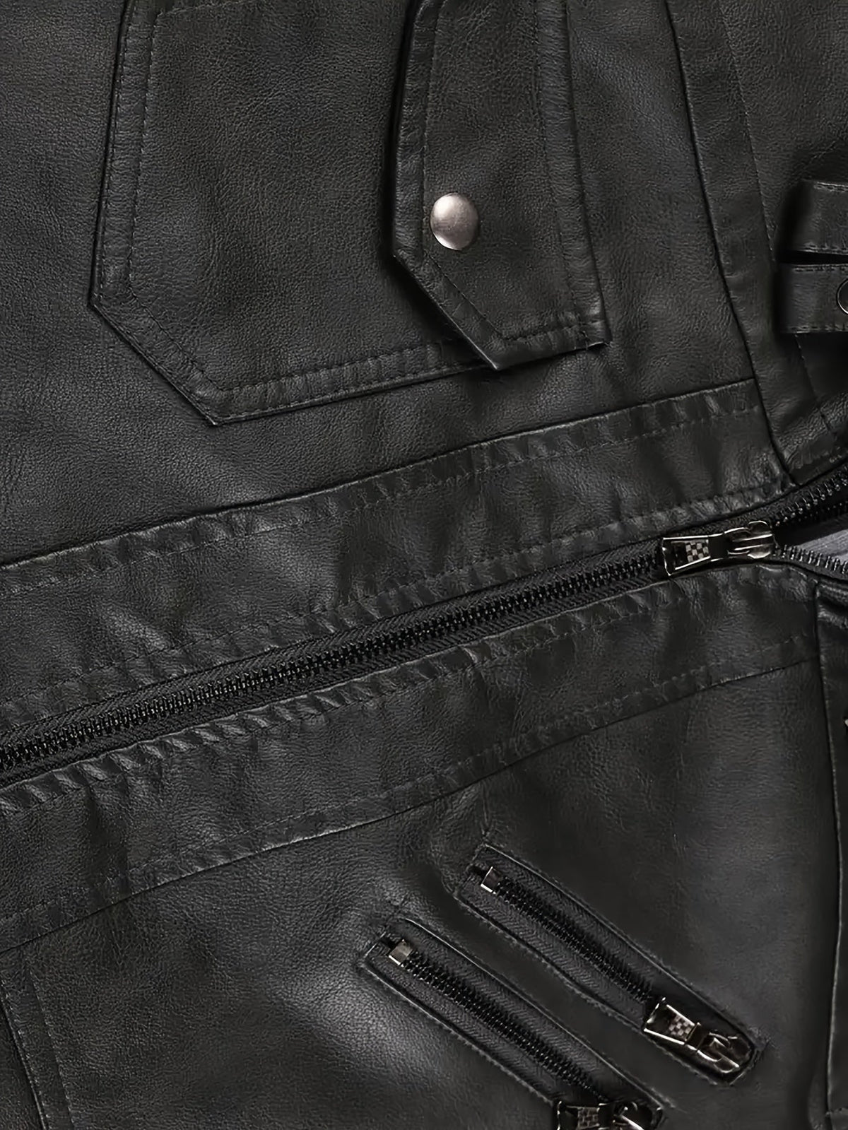 Men's hooded pu leather jacket – The Maddox by Huna – view 6