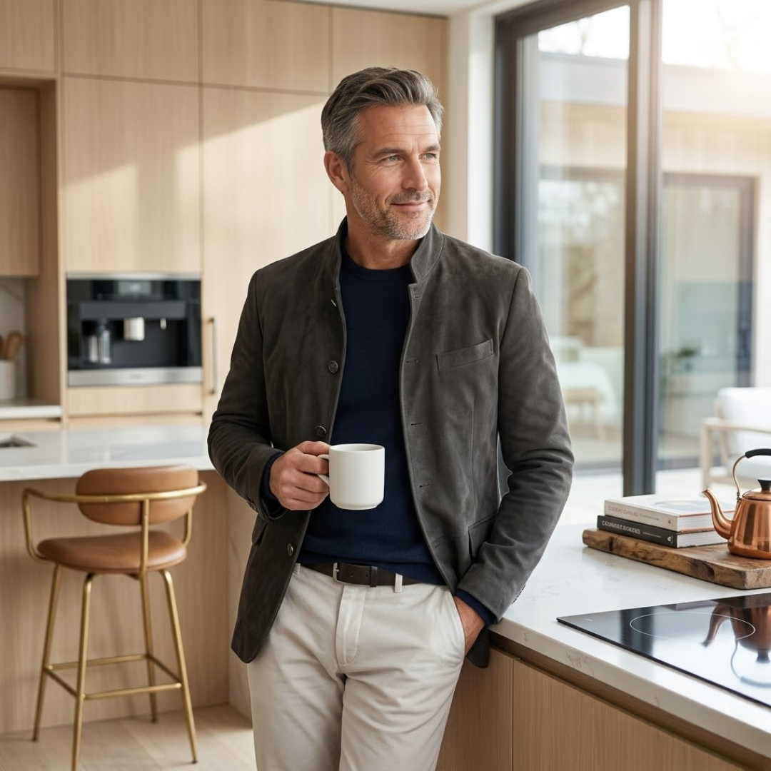 Men's button cardigan – The Adrian Knit by Huna – view 3