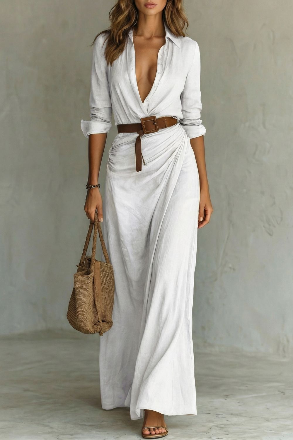 Women's wrap maxi dress – The Dovienne by Huna – view 7