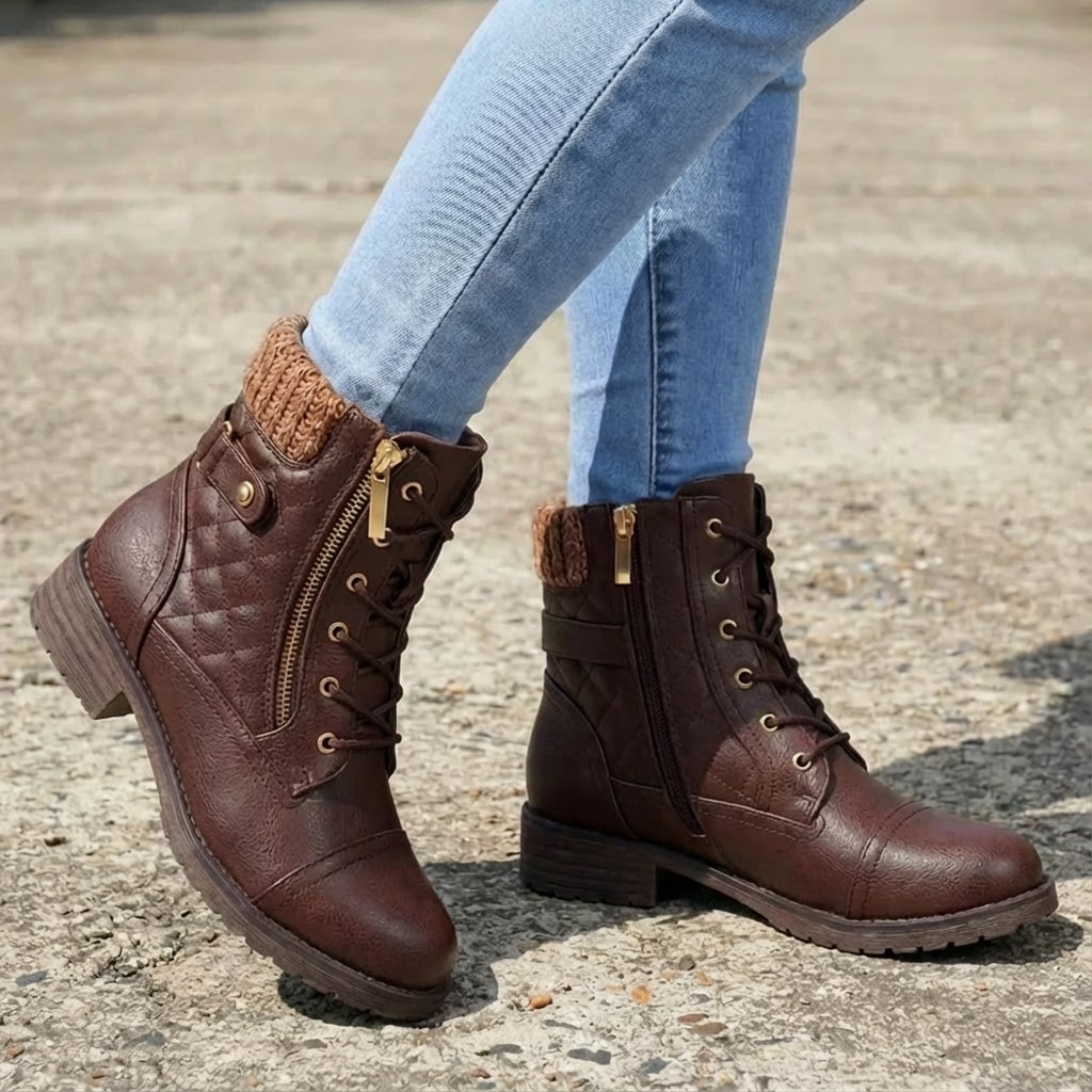 Women's Leather Ankle Boots UK – comfort low heel, view 10