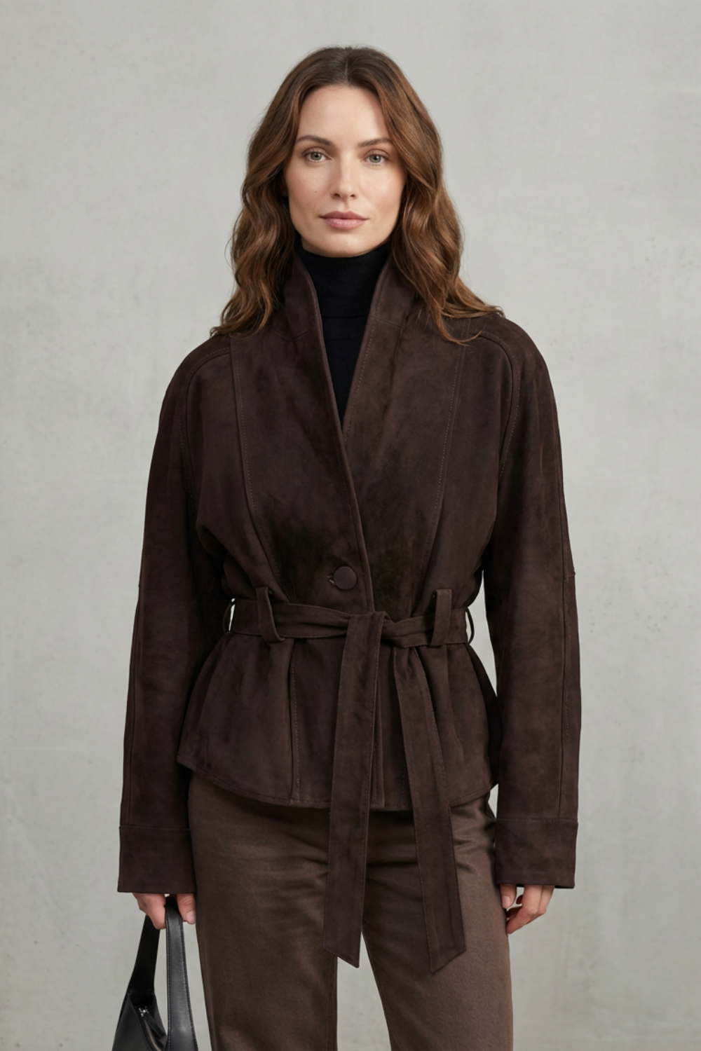 Women's Cropped Wool Jacket – The Amandelle, view 2