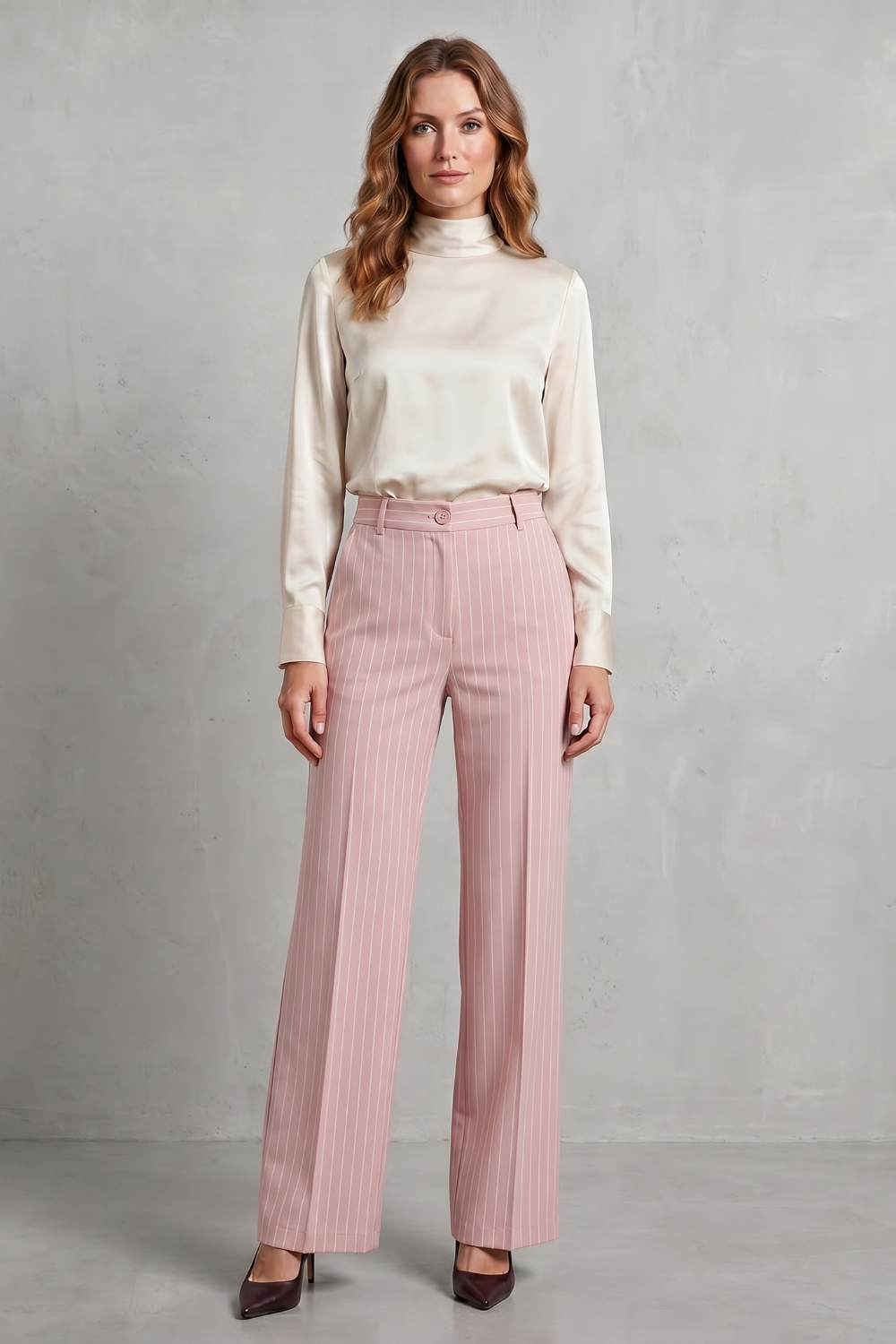 Women's Pinstripe Wide Leg Trousers – The Sapphirine, view 12