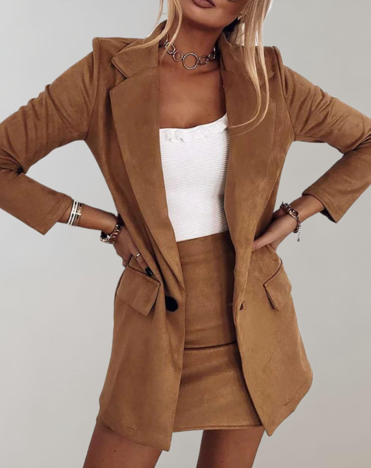 Women's Blazer Two Piece Set UK – timeless tailoring, view 3