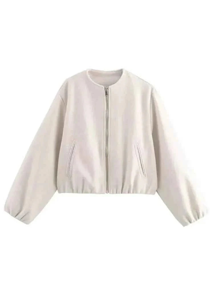 Women's Oversized Bomber Jacket UK – balloon sleeve, view 6