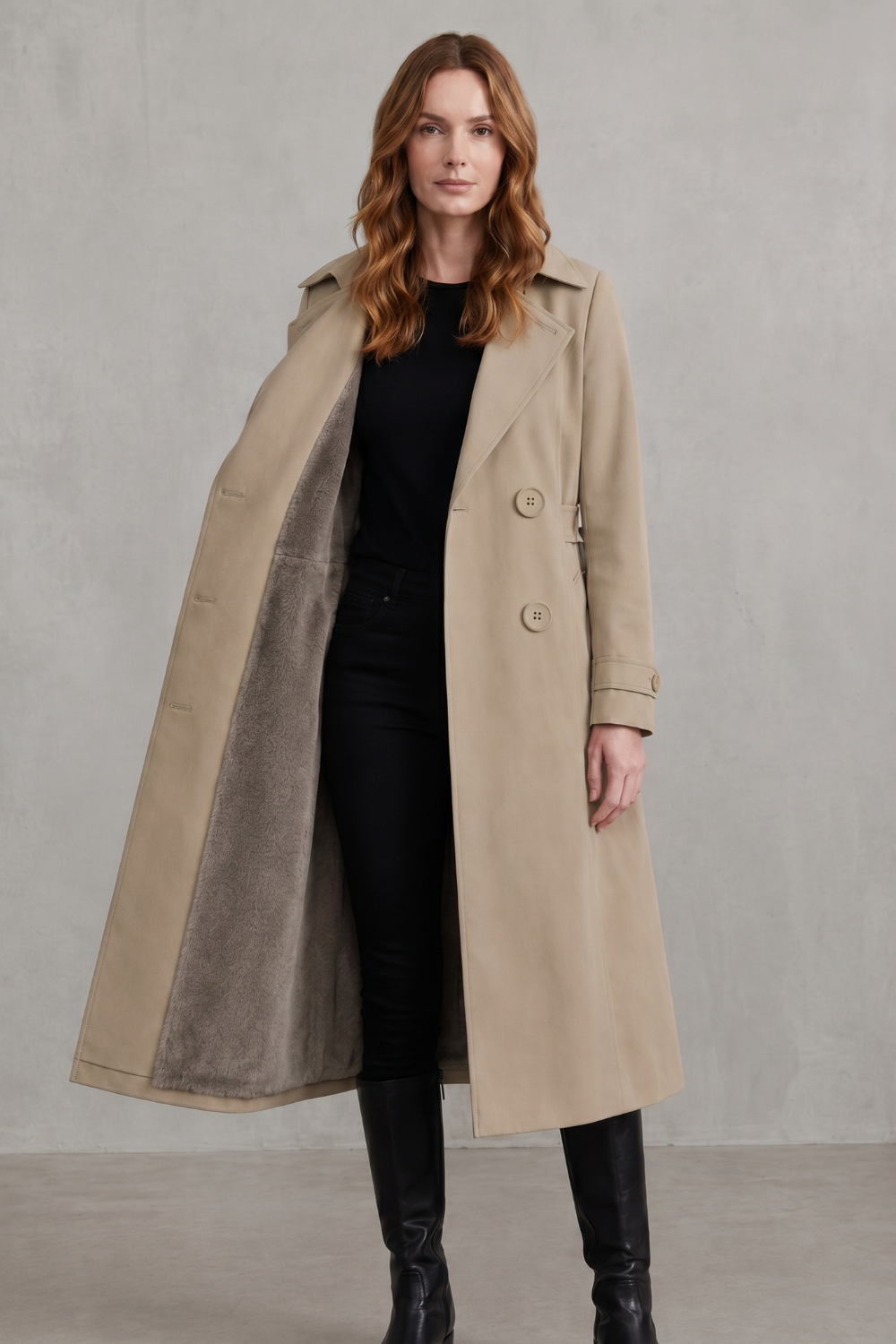 Women's faux fur trench – The Ginevra by Huna – view 10