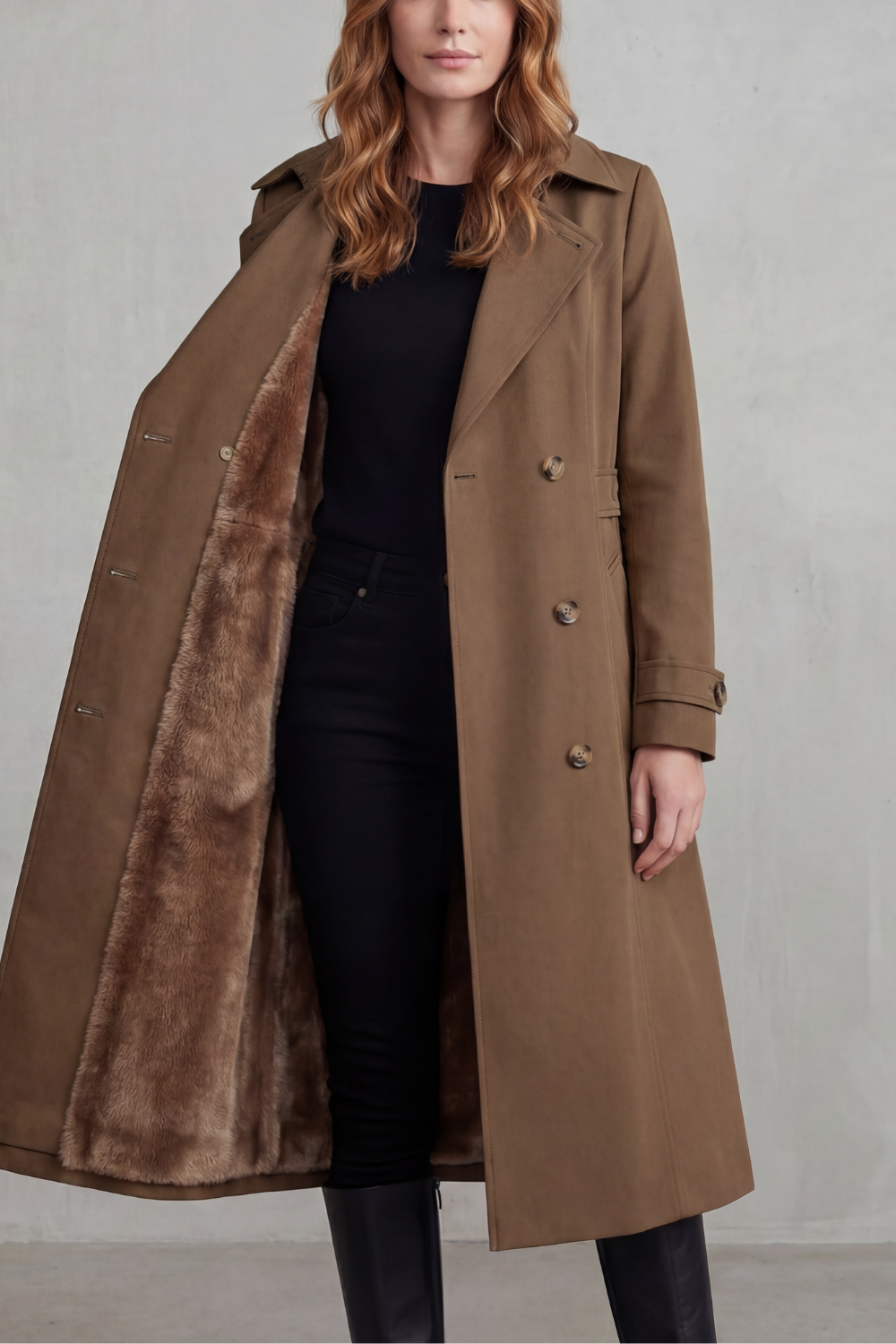 Women's faux fur trench – The Ginevra by Huna – view 5